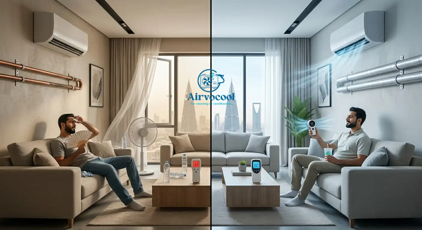 حل مشكلة ضعف تبريد المكيف في الرياض