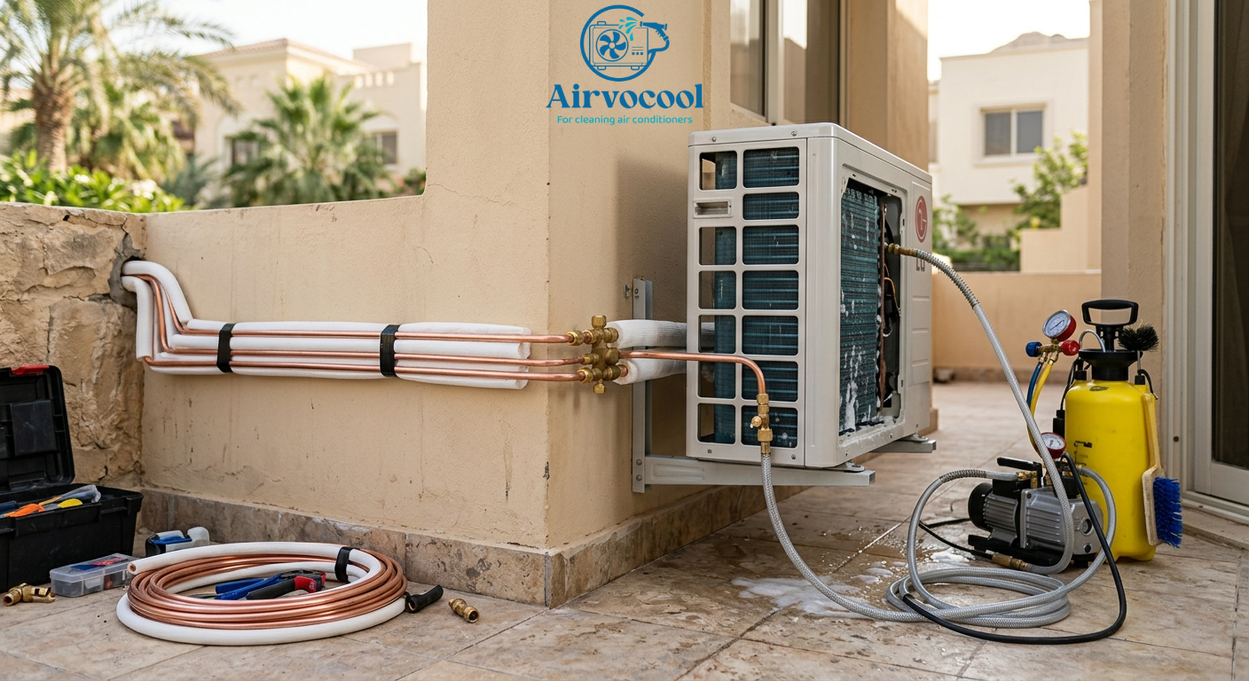 تنظيف وتمديد مواسير النحاس